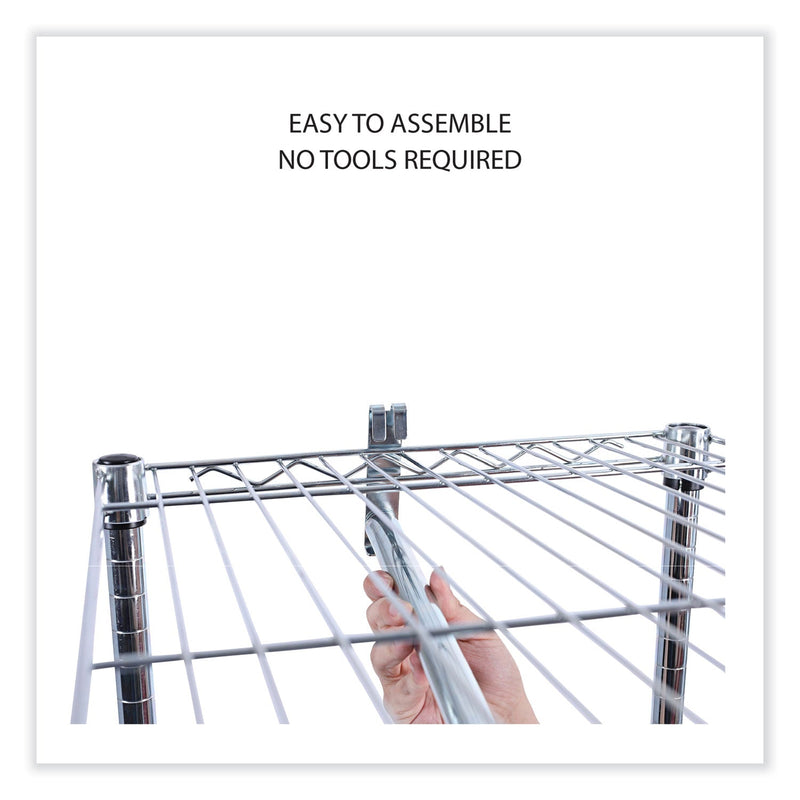 Alera Wire Shelving Garment Rack, 30 Garments, 36w x 18d x 75h, Silver