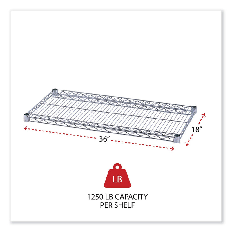 Alera Industrial Wire Shelving Extra Wire Shelves, 36w x 18d, Silver, 2 Shelves/Carton
