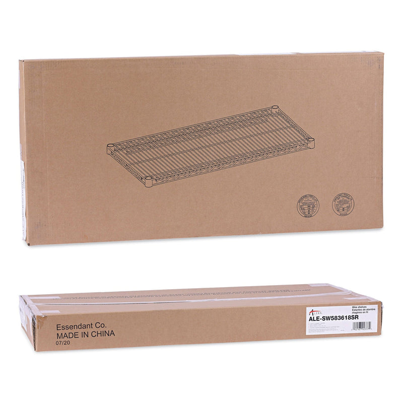 Alera Industrial Wire Shelving Extra Wire Shelves, 36w x 18d, Silver, 2 Shelves/Carton