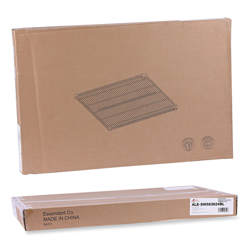 Alera Industrial Wire Shelving Extra Wire Shelves, 36w x 24d, Black, 2 Shelves/Carton