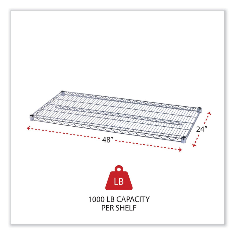 Alera Industrial Wire Shelving Extra Wire Shelves, 48w x 24d, Silver, 2 Shelves/Carton