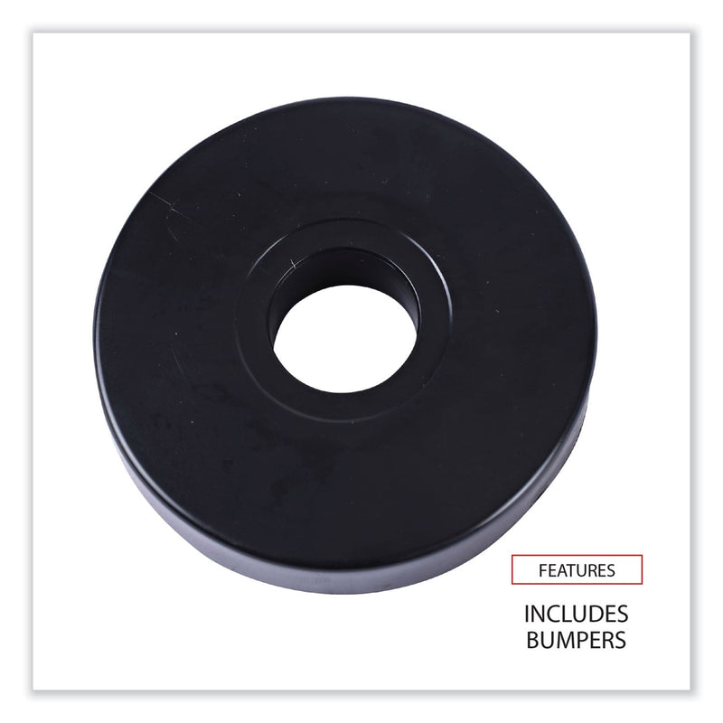 Alera Optional Casters for Wire Shelving, Hooded Design with Integrated Bumpers, Grip Ring Stem, 5" Wheel, Black, 4/Set (2 Locking)