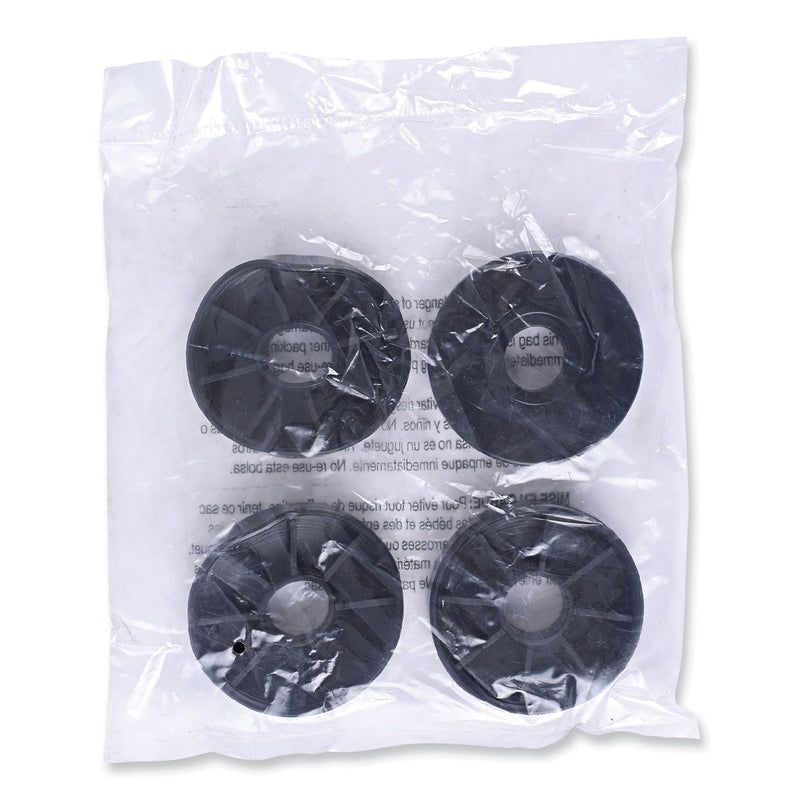 Alera Optional Casters for Wire Shelving, Hooded Design with Integrated Bumpers, Grip Ring Stem, 5" Wheel, Black, 4/Set (2 Locking)