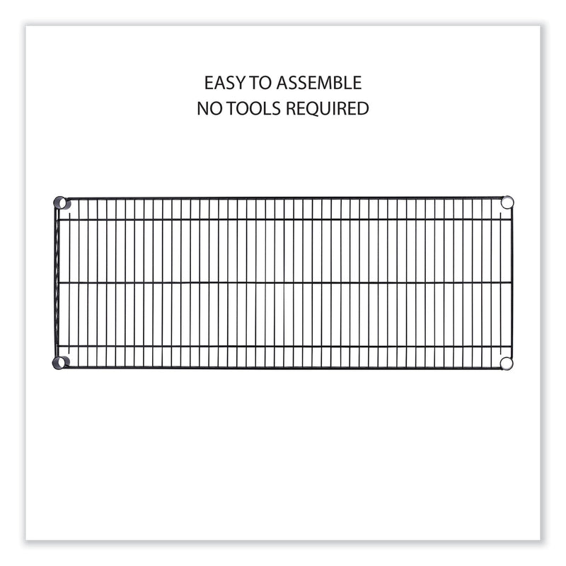 Alera 5-Shelf Wire Shelving Kit with Casters and Shelf Liners, 48w x 18d x 72h, Black Anthracite