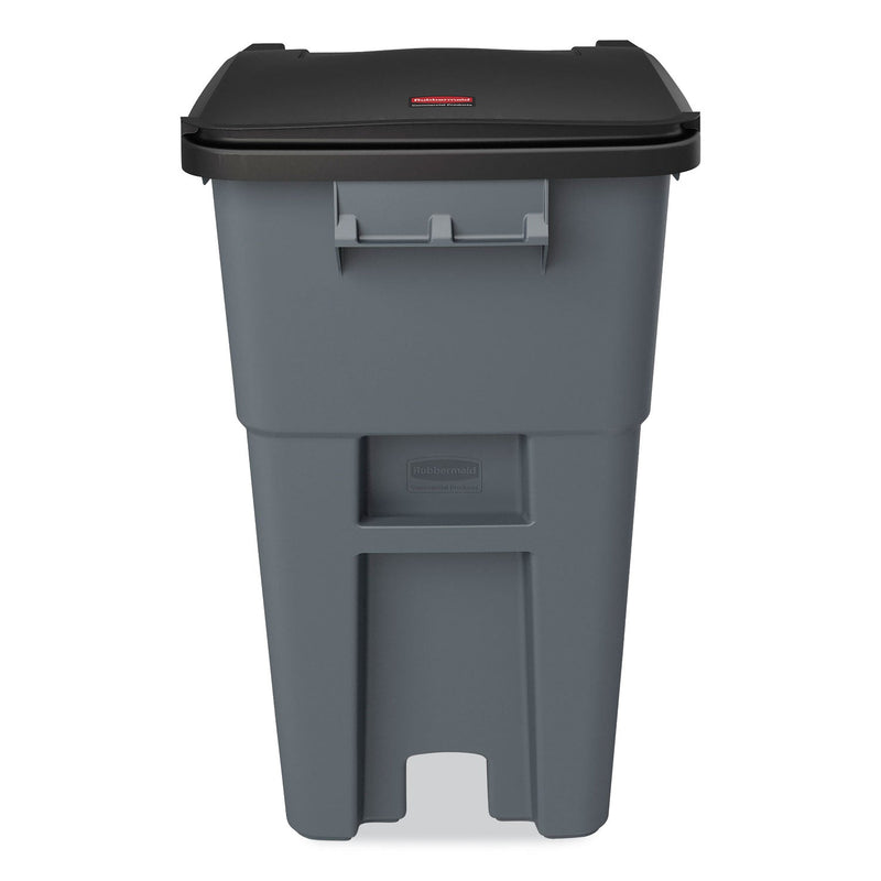 Rubbermaid Brute Rollout Container, Square, Plastic, 50 gal, Gray