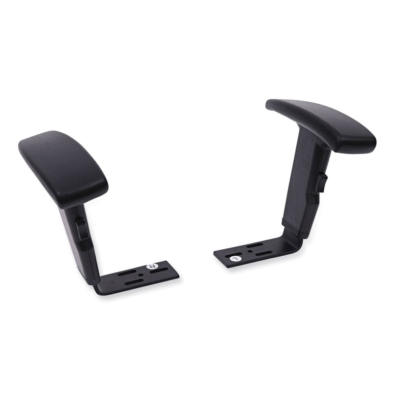 Alera Optional Height-Adjustable T-Arms for Alera Essentia and Interval Series Chairs, Black, 2/Set