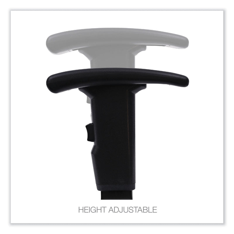Alera Optional Height-Adjustable T-Arms for Alera Essentia and Interval Series Chairs, Black, 2/Set
