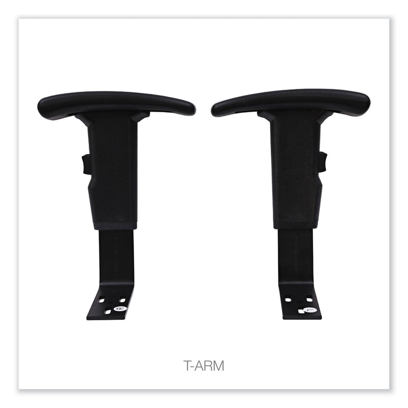 Alera Optional Height-Adjustable T-Arms for Alera Essentia and Interval Series Chairs, Black, 2/Set