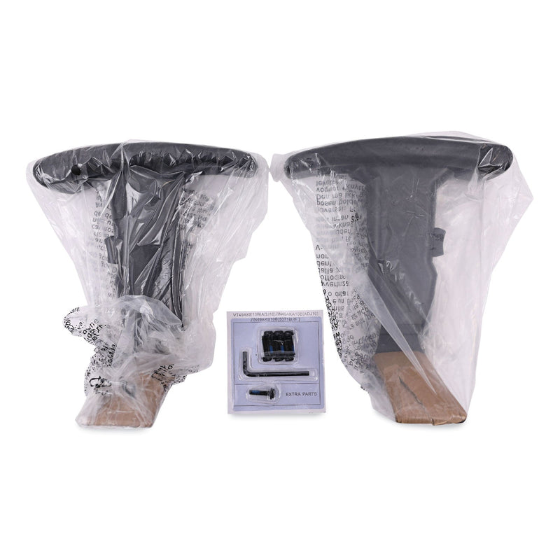 Alera Optional Height-Adjustable T-Arms for Alera Essentia and Interval Series Chairs, Black, 2/Set