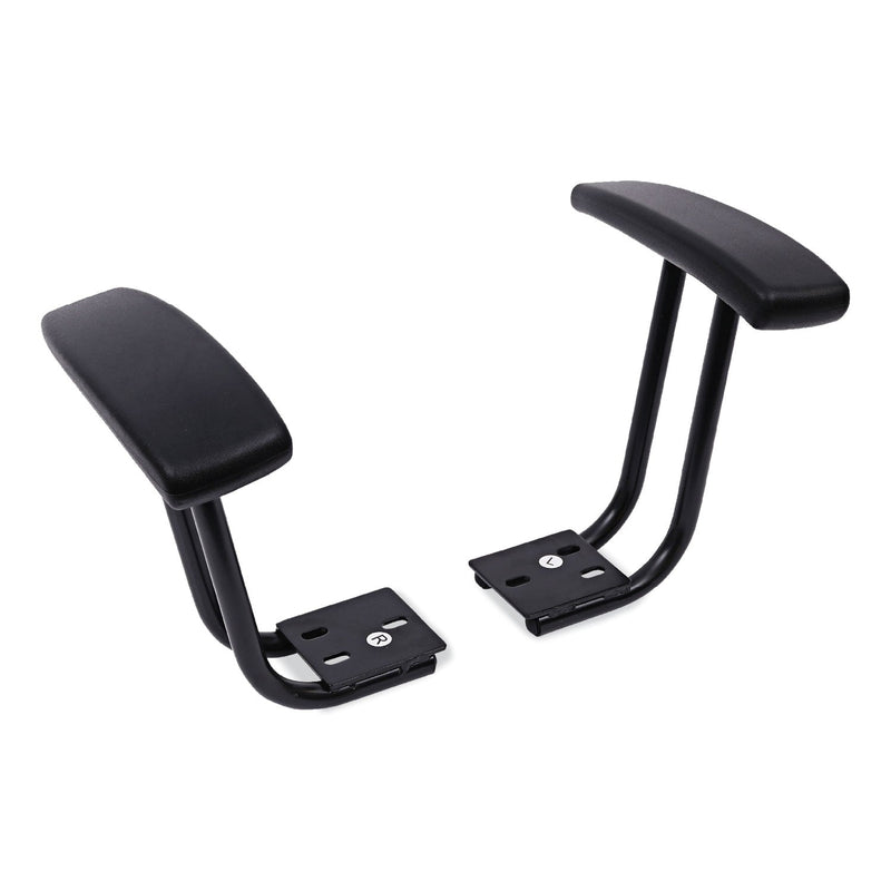 Alera Optional Fixed Height T-Arms for Alera Essentia and Interval Series Chairs, Black, 2/Set