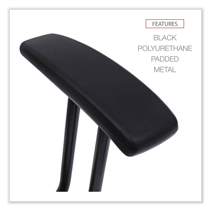 Alera Optional Fixed Height T-Arms for Alera Essentia and Interval Series Chairs, Black, 2/Set