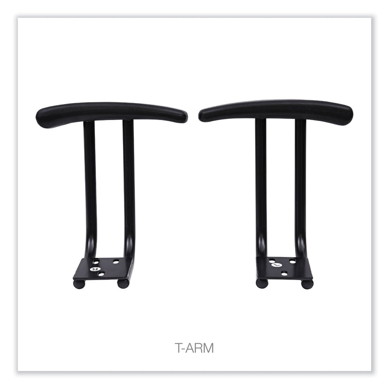 Alera Optional Fixed Height T-Arms for Alera Essentia and Interval Series Chairs, Black, 2/Set