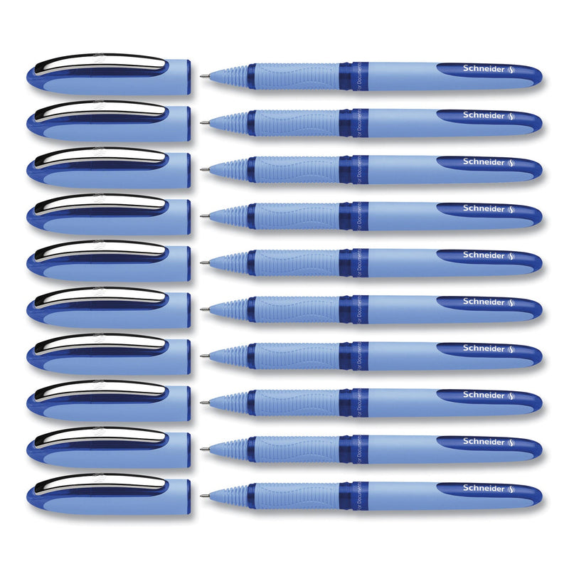 Schneider One Hybrid N Roller Ball Pen, Stick, Extra-Fine 0.3 mm, Blue Ink, Blue Barrel, 10/Box