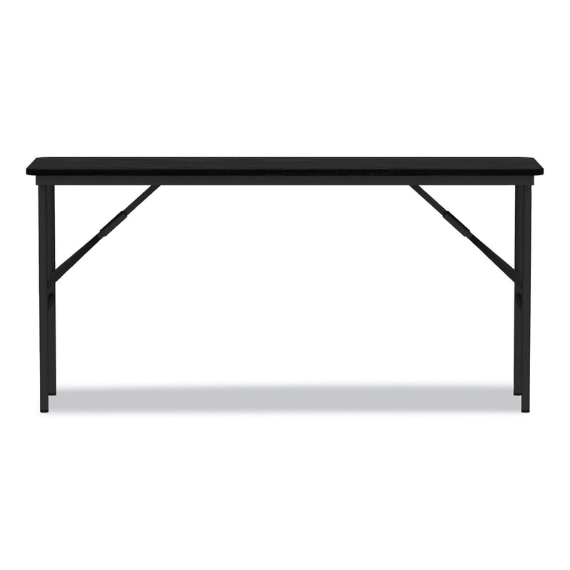 Alera Wood Folding Table, Rectangular, 59.88w x 17.75d x 29.13h, Black