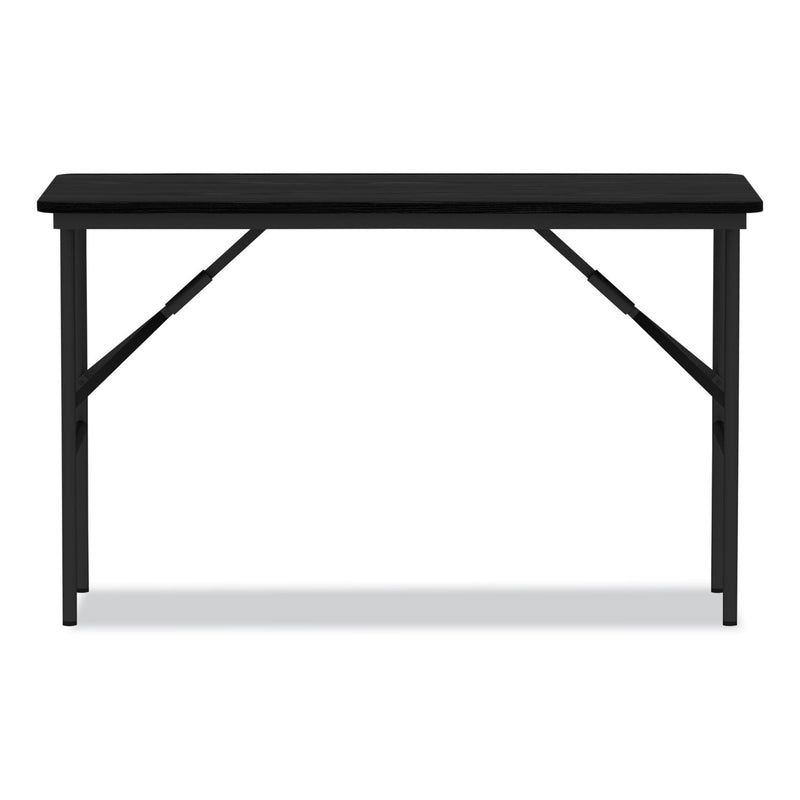Alera Wood Folding Table, Rectangular, 48w x 23.88d x 29h, Black