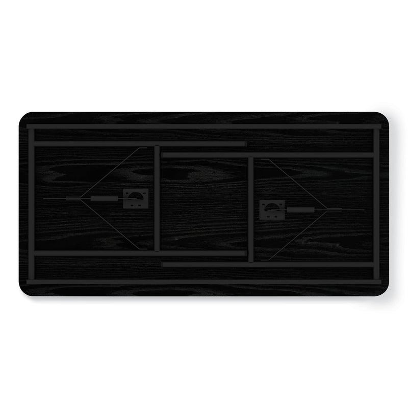 Alera Wood Folding Table, Rectangular, 48w x 23.88d x 29h, Black