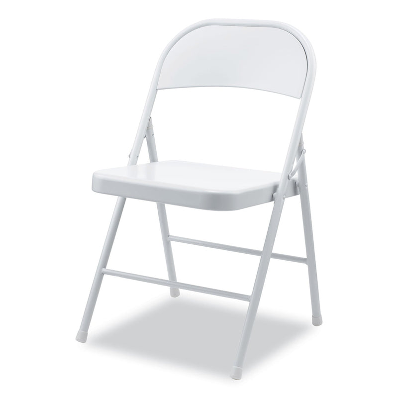 Alera Armless Steel Folding Chair, Supports Up to 275 lb, Gray, 4/Carton
