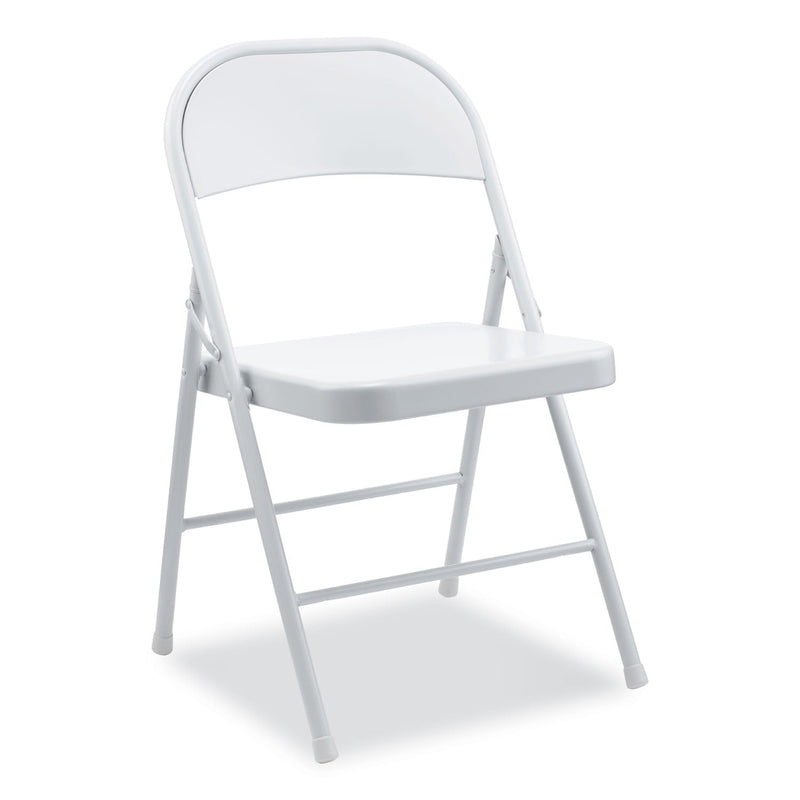 Alera Armless Steel Folding Chair, Supports Up to 275 lb, Gray, 4/Carton