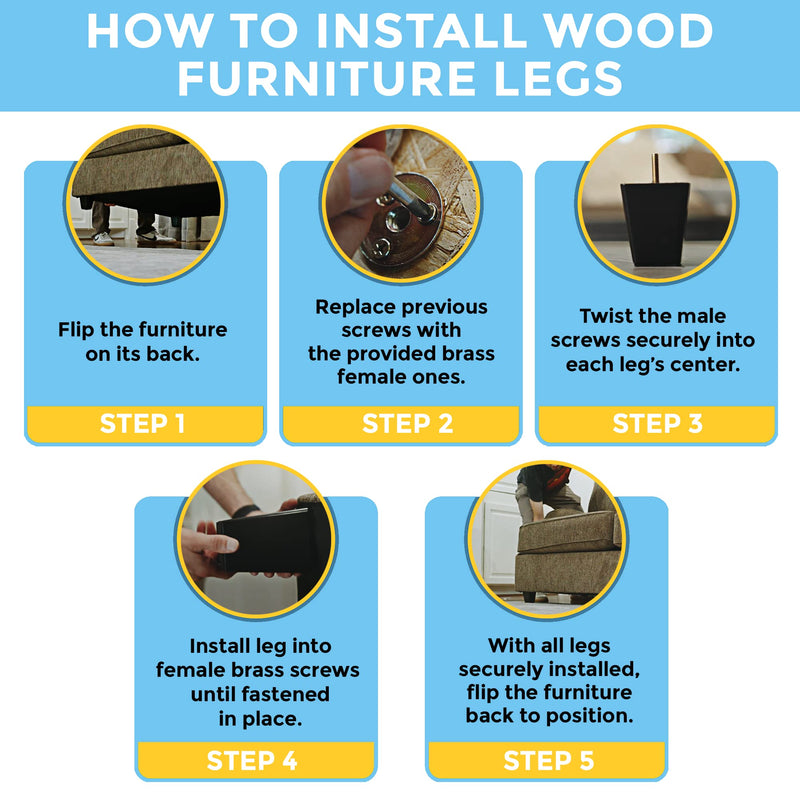 Premium Hardwood Furniture Leg Replacement