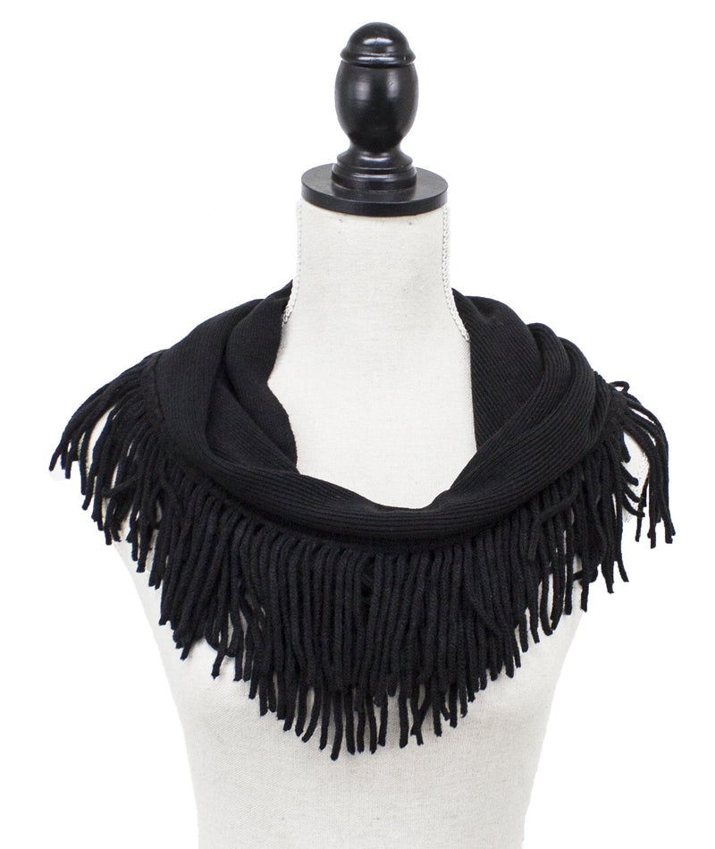 stylesilove Knitted Lightweight Infinity Fringe Women Fashion Scarf - 3 Colors
