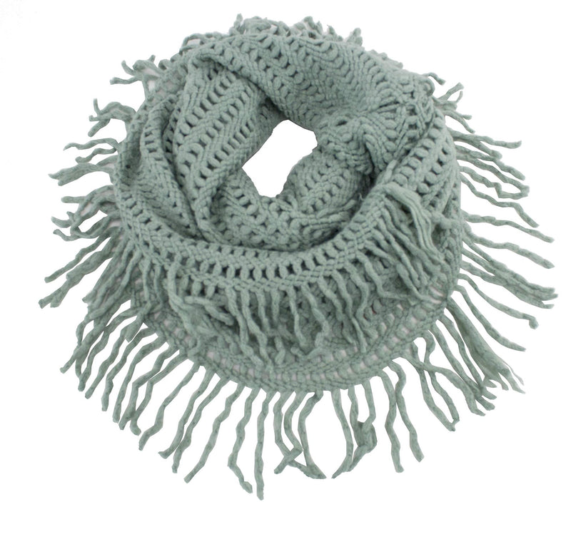 stylesilove Women Cozy Knit Tassel Infinity Loop Scarf - 8 Colors