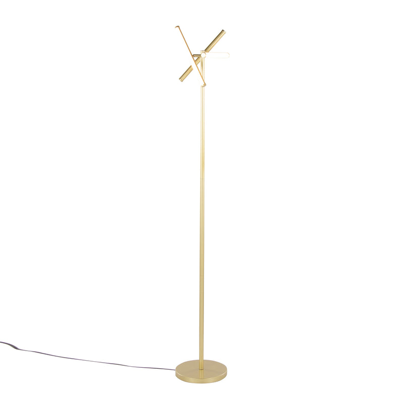 Icicle 65' Modern Swivel Floor Lamp in Gold Metal