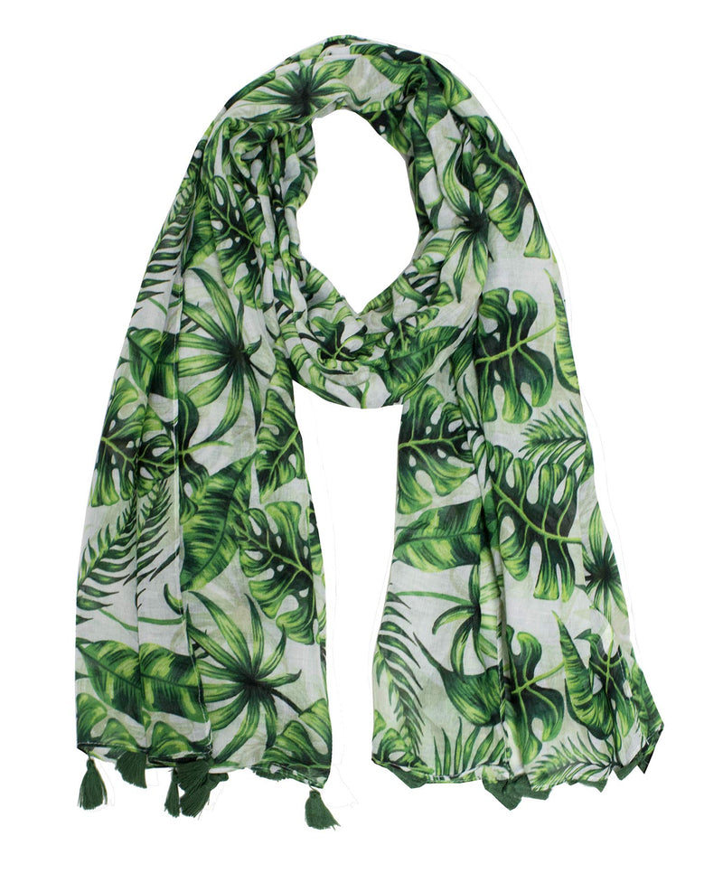 stylesilove Women Cozy Tassels Oblong Cotton Scarf Lightweight Shawls Wrap