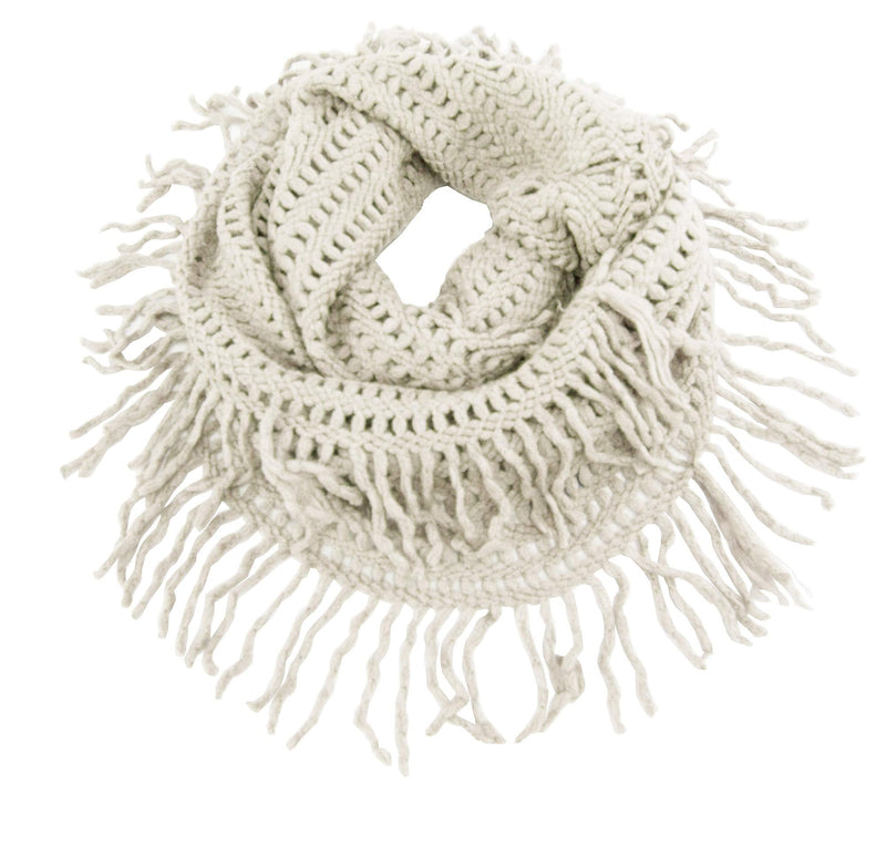 stylesilove Women Cozy Knit Tassel Infinity Loop Scarf - 8 Colors