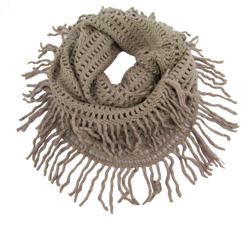 stylesilove Women Cozy Knit Tassel Infinity Loop Scarf - 8 Colors