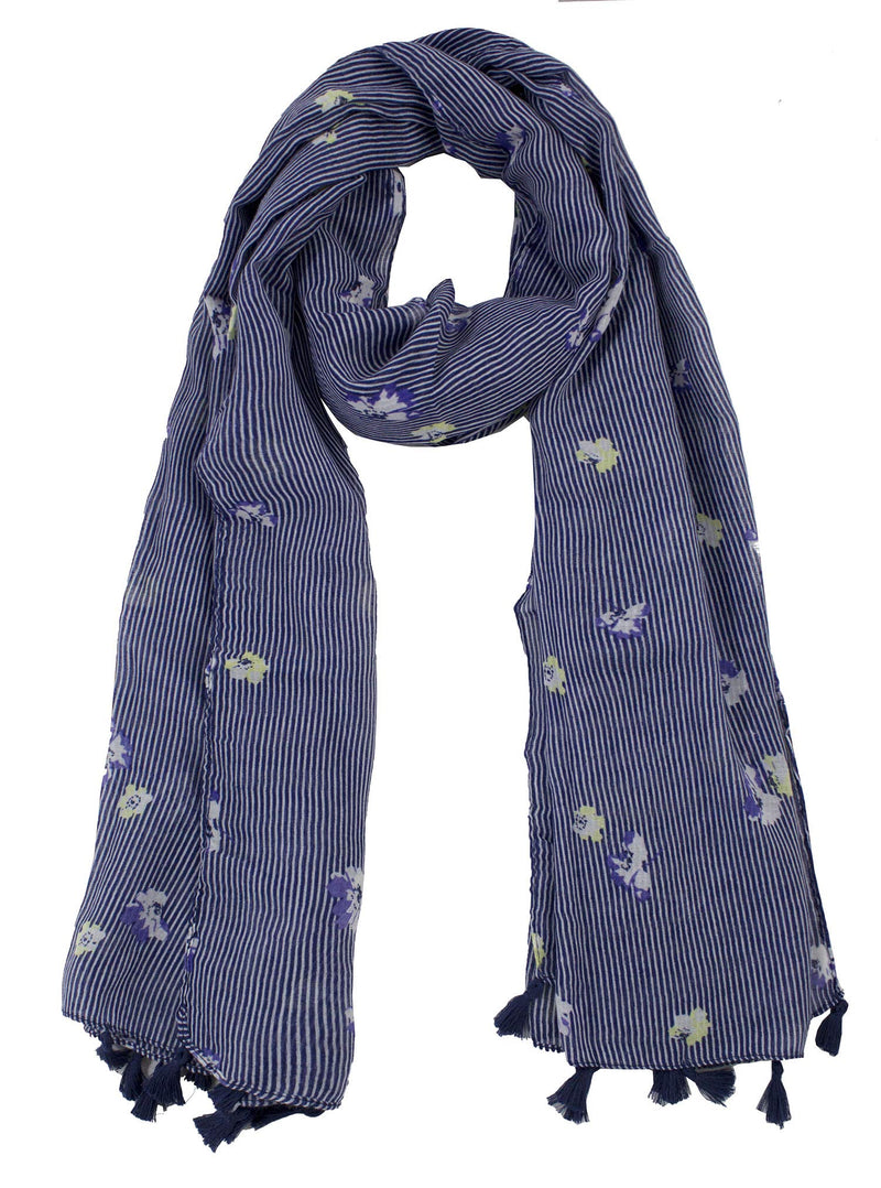 stylesilove Women Cozy Tassels Oblong Cotton Scarf Lightweight Shawls Wrap
