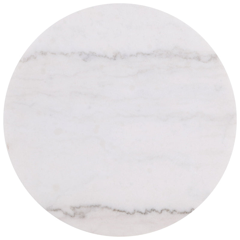 Jason 2-piece Round White Marble Coffee Table Set Greige