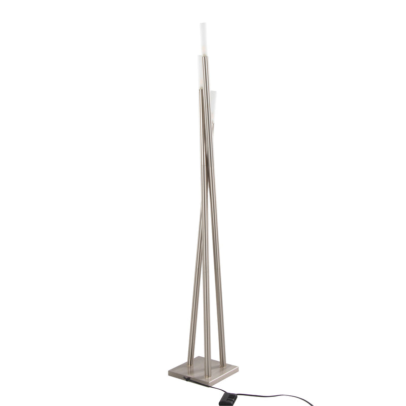Icicle Contemporary Floor Lamp in Brushed Nickel by LumiSource