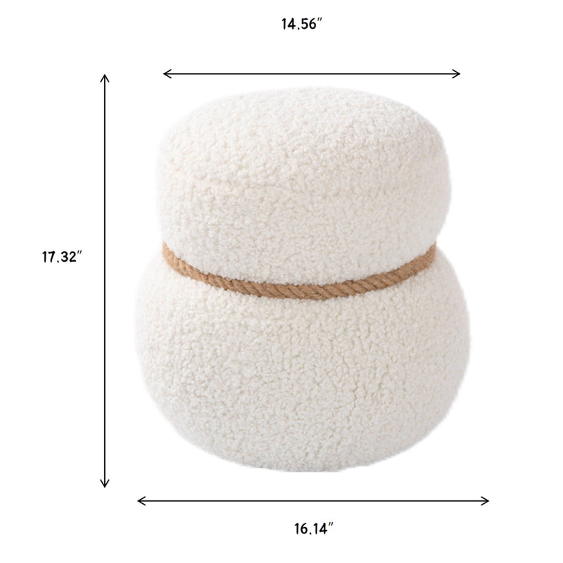 Snowman Stool With Cushion And Solid Wood Frame