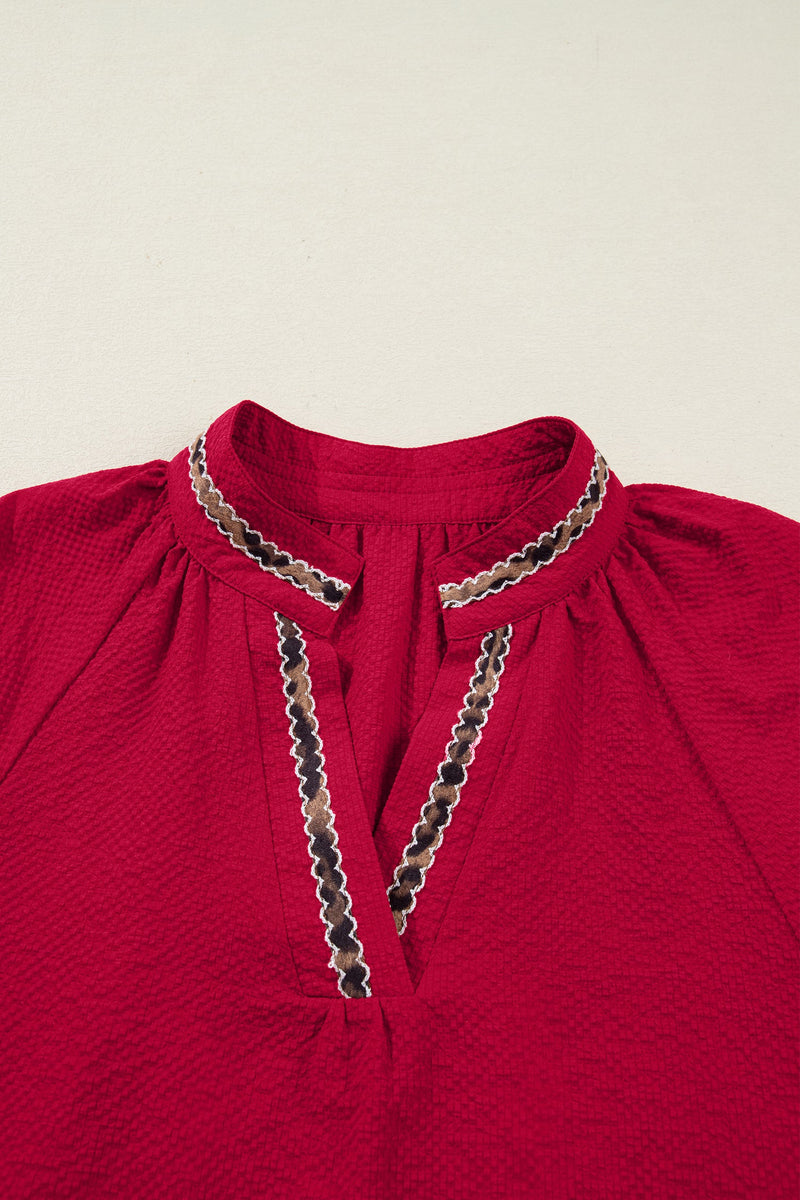 Eve Jacquard Print Textured Blouse