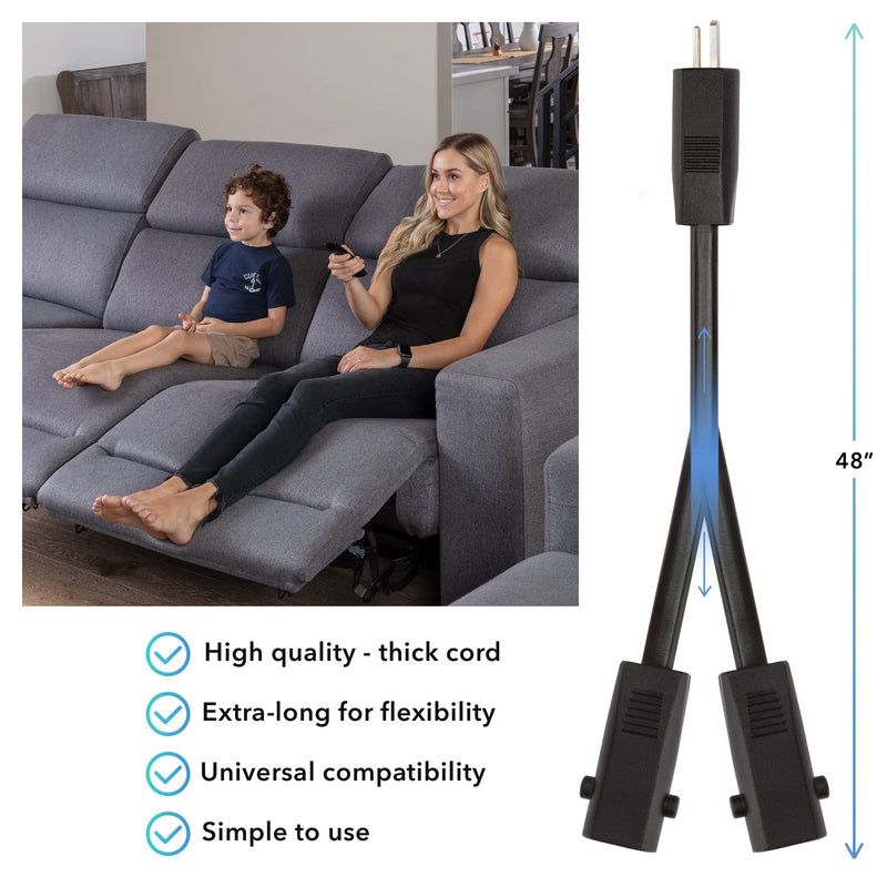 Power Recliner Y Splitter Cable (Universal 2-Pin Cord)