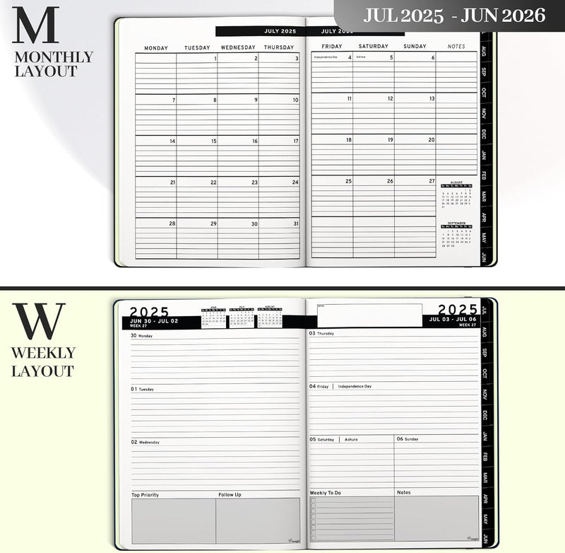 Leather Planner Jun 2025 - Jul 2026