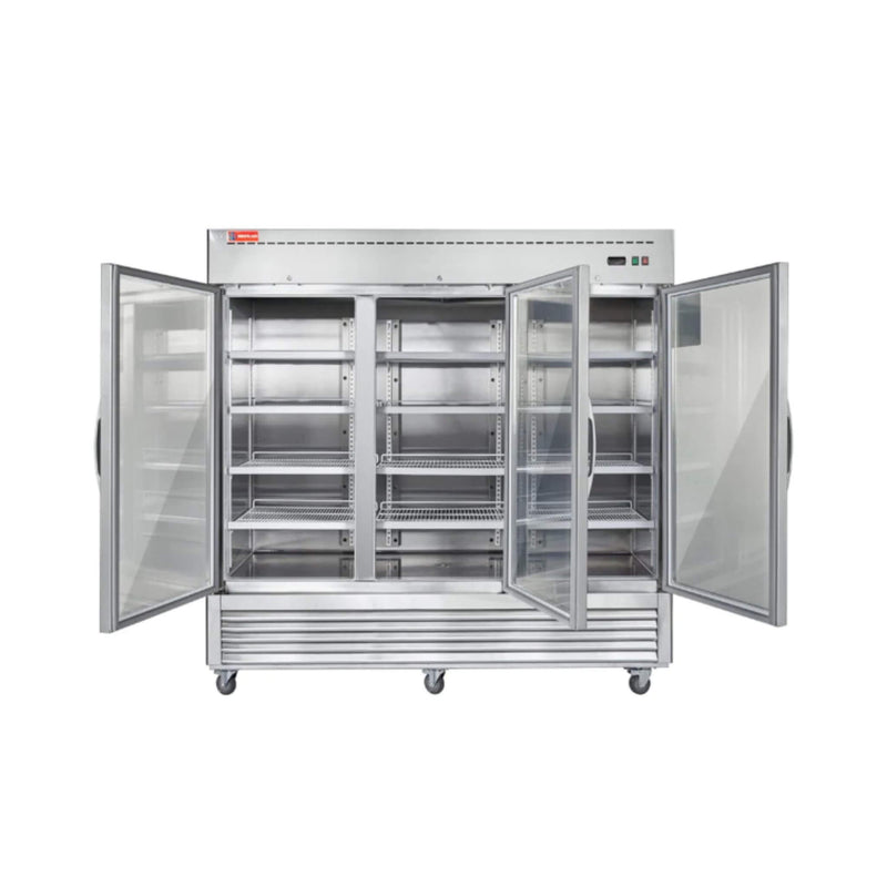 82" Commercial Stainless Steel Upright Display 3 Section Merchandiser Refrigerator (SAK15724)