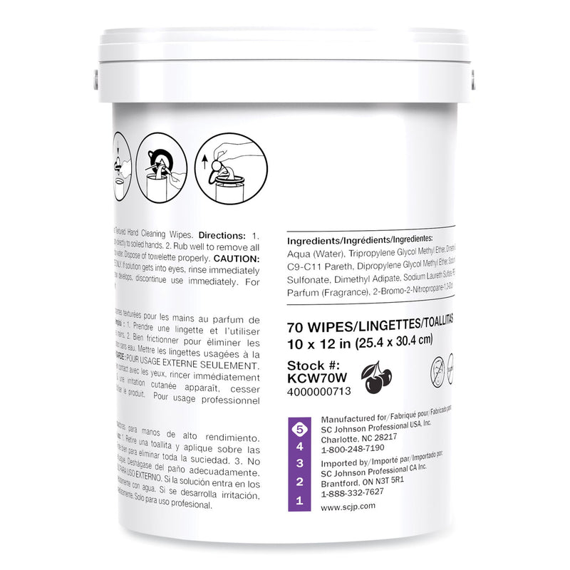 SC Johnson Professional Kresto Cherry Wipes, Cloth, 7.92 x 5.74, Cherry, 70/Pack, 6 Packs/Carton