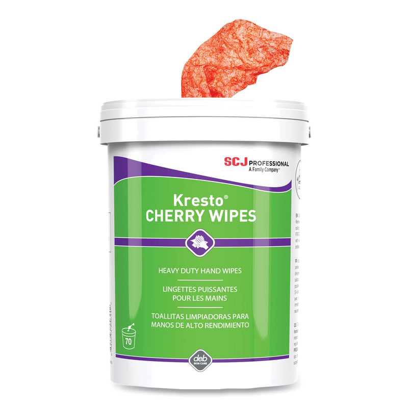 SC Johnson Professional Kresto Cherry Wipes, Cloth, 7.92 x 5.74, Cherry, 70/Pack, 6 Packs/Carton