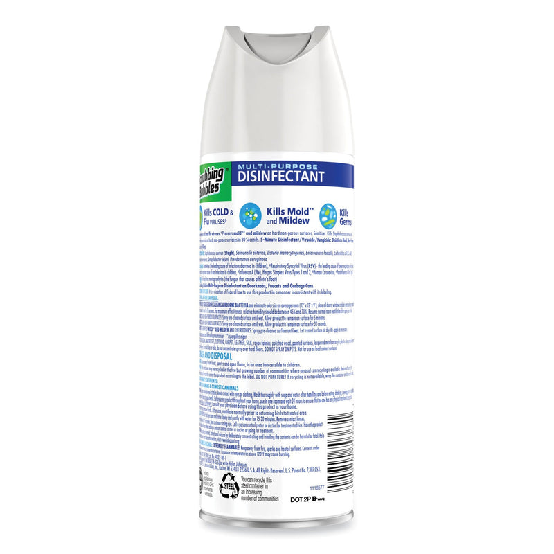 Scrubbing Bubbles Multi-Purpose Disinfectant Spray, 12 oz Aerosol Spray, 12/Carton