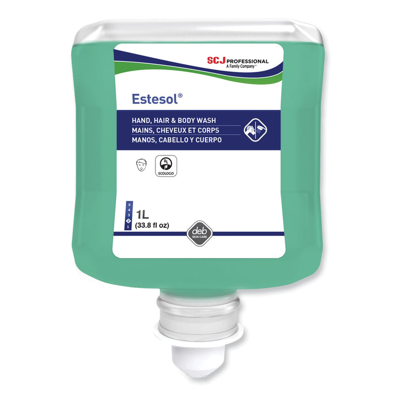 SC Johnson Professional Estesol Hand, Hair and Body Cleaner Manual Cartridge, Rainforest Scent, 1 L Cartridge Refill, 6/Carton