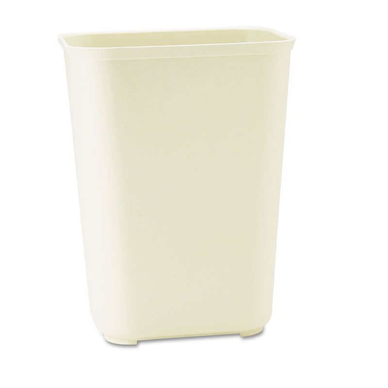 Rubbermaid Fire-Resistant Wastebasket, Rectangular, Fiberglass, 10 gal, Beige