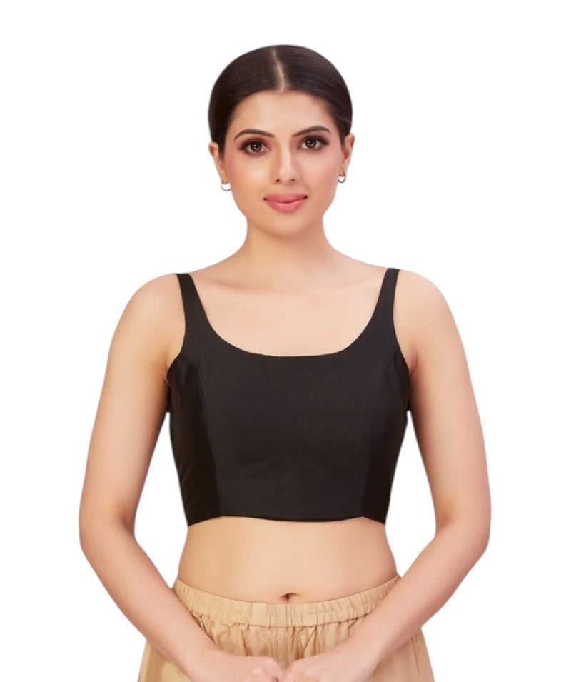 Black sleeveless blouse