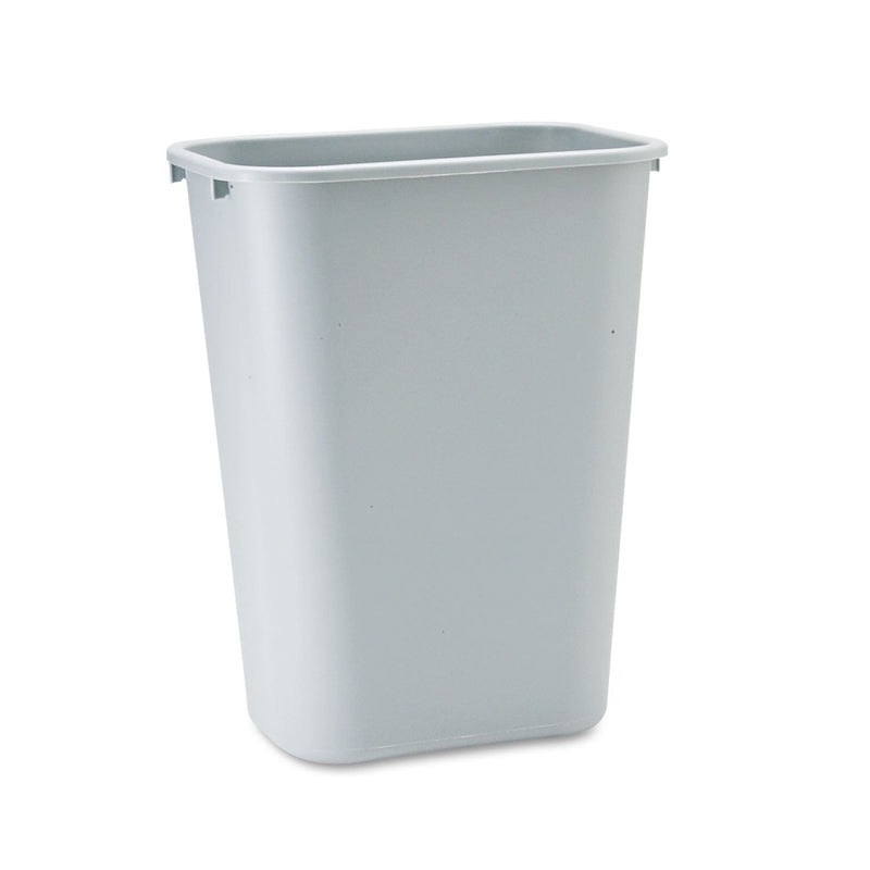 Rubbermaid Deskside Plastic Wastebasket, Rectangular, 10.25 gal, Gray