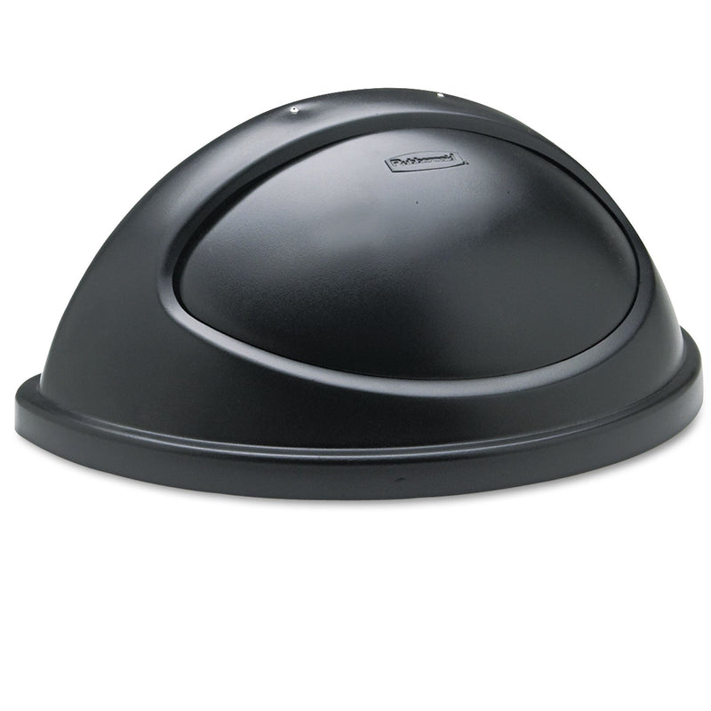 Rubbermaid Untouchable Plastic Half-Round Lid, 21.38w x 12.38d x 9.13h, Black