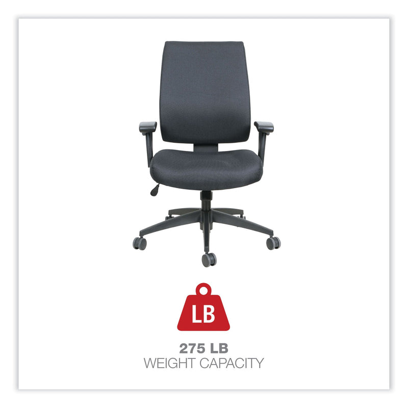 Alera Wrigley Series High Performance Mid-Back Synchro-Tilt Task Chair, Supports 275 lb, 17.91" to 21.88" Seat Height, Black