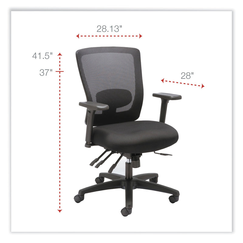 Alera Envy Series Mesh Mid-Back Swivel/Tilt Chair, Supports Up to 250 lb, 16.88" to 21.5" Seat Height, Black