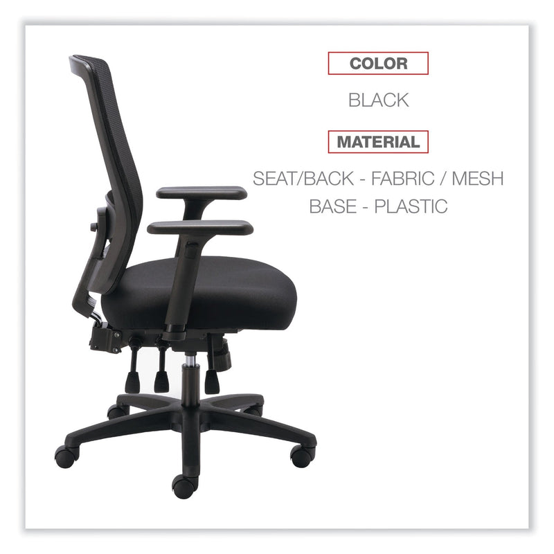 Alera Envy Series Mesh Mid-Back Swivel/Tilt Chair, Supports Up to 250 lb, 16.88" to 21.5" Seat Height, Black