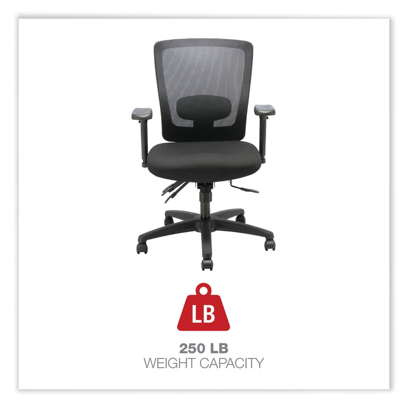 Alera Envy Series Mesh Mid-Back Swivel/Tilt Chair, Supports Up to 250 lb, 16.88" to 21.5" Seat Height, Black