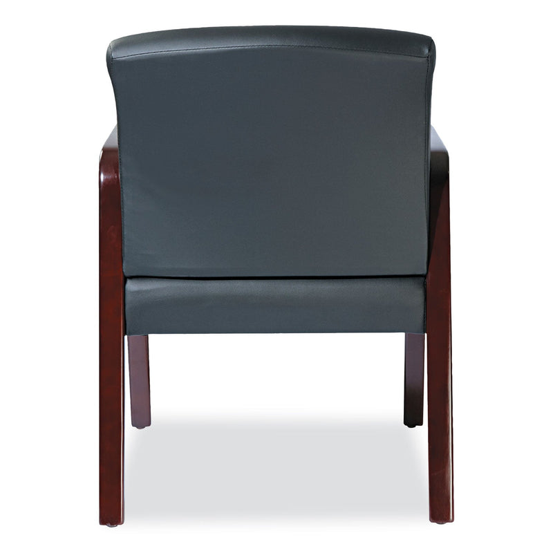 Alera Reception Lounge WL Series Guest Chair, 24.21" x 24.8" x 32.67", Black Seat/Back, Mahogany Base